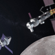Concepto artístico de la Orion, aproximándose a Gateway